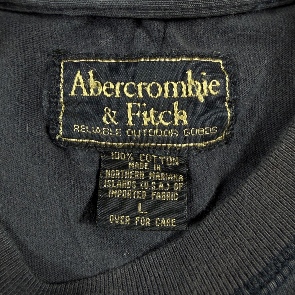 Vintage Abercrombie & Fitch Mens L Long Sleeve Wyvern Dragon Graphic Navy Yellow - Picture 5 of 9
